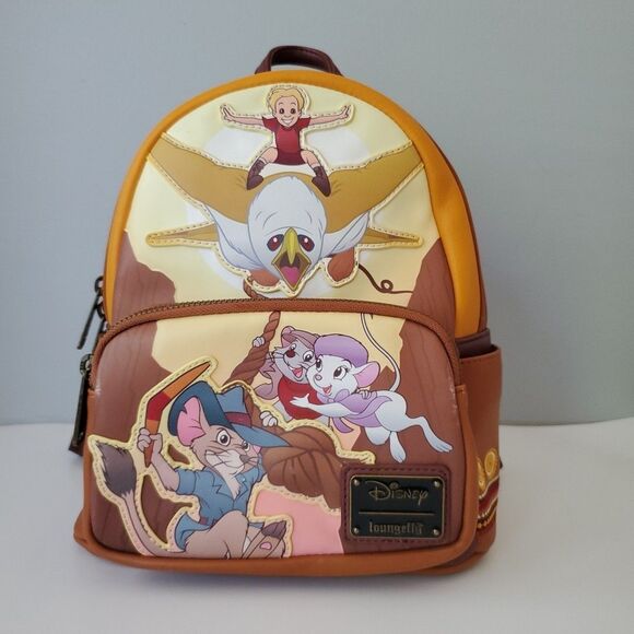 Loungefly Handbags - Loungefly Disney Rescuers Down Under Canyon Brown Zip Around Mini Backpack